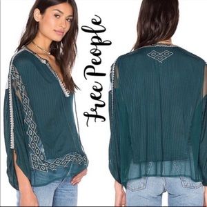 Free People // Eden Embroidered Peasant Top